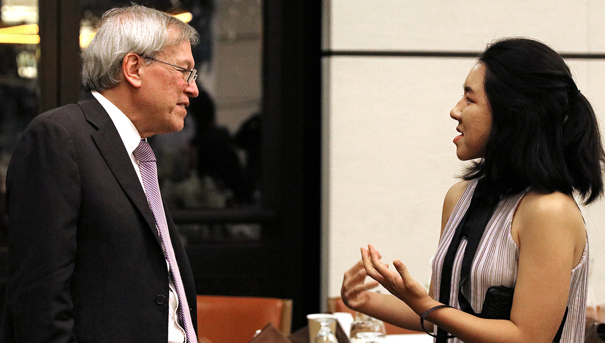 Erwin Chemerinsky with CMC student