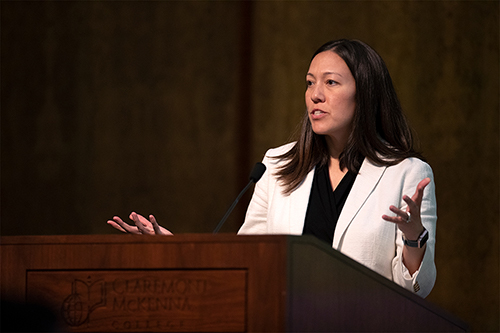 Stacie Yee at the podium