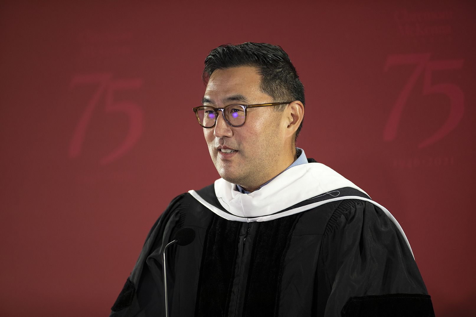 Albert L. Park, Bank of America Associate Professor of Pacific Basin Studies, delivers his keynote address