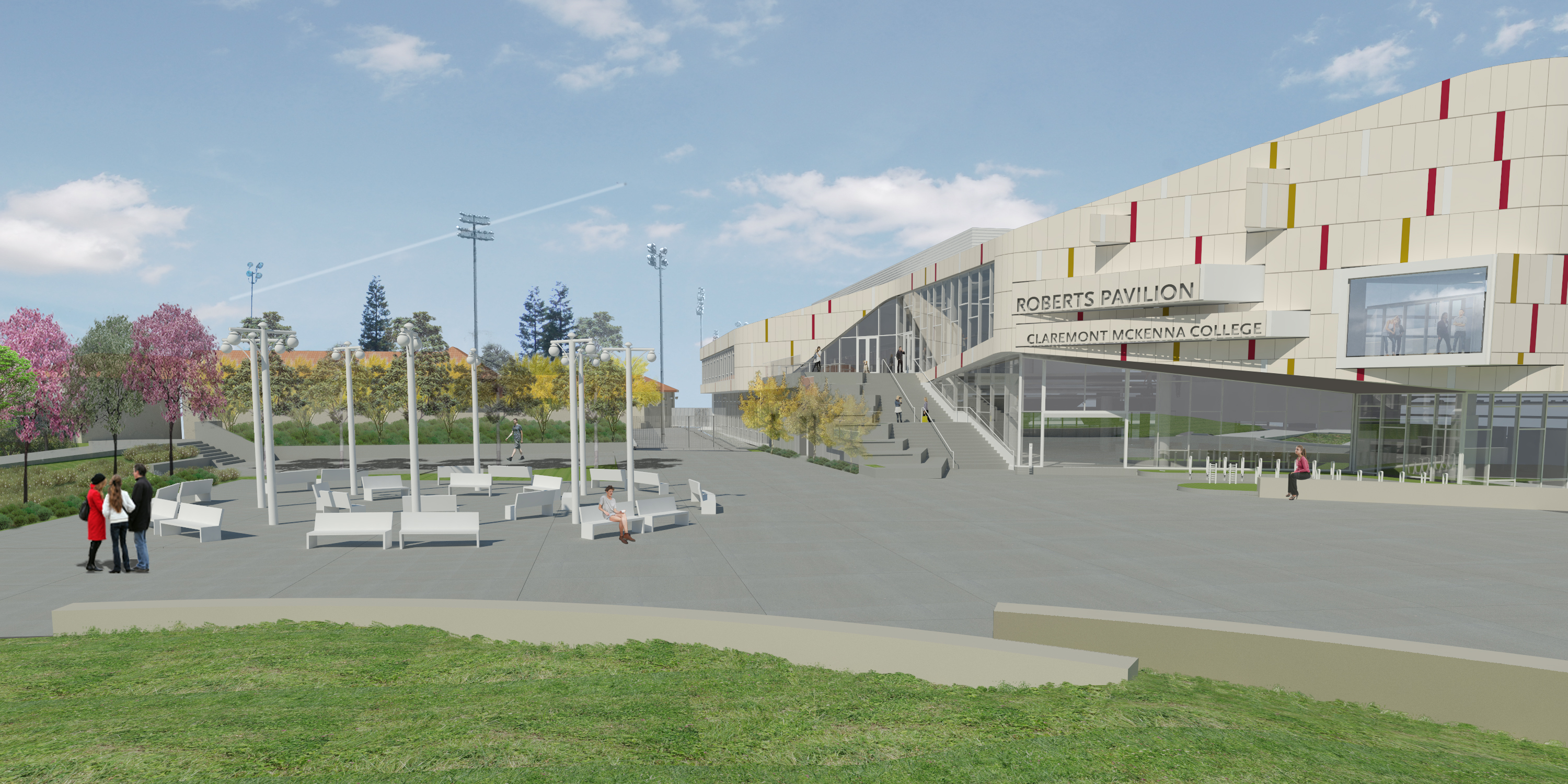 MEET IN THE MIDDLE: Artist rendering of Burden's installation in front of the Roberts Pavilion.
