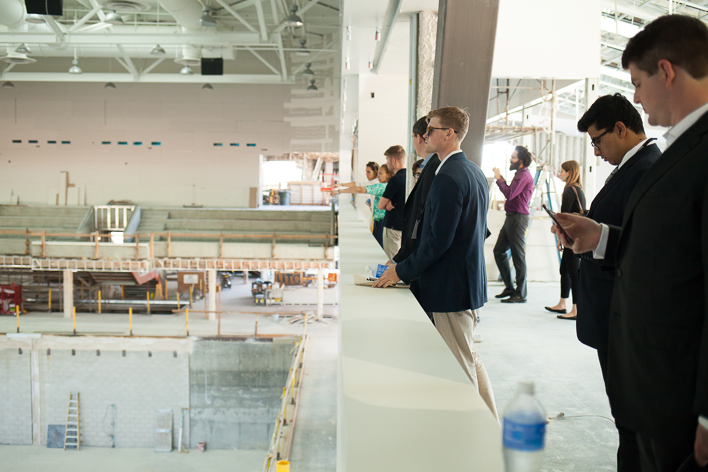 HEART OF THE PAVILION: Alumni view the Roberts Pavilion's central court.