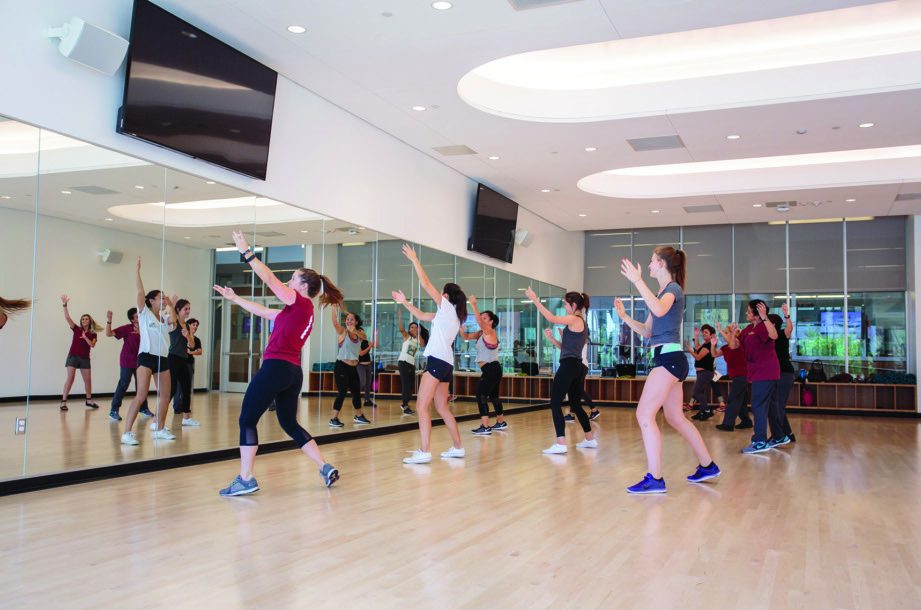 Students at the Roberts Pavilion