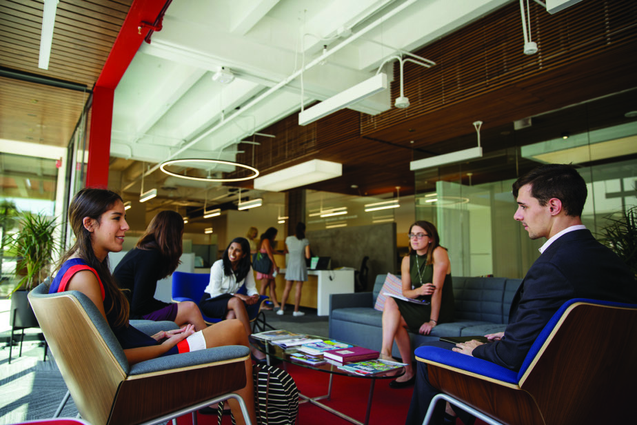 Students confer in the Student Opportunity Center (photo by Milan Reed '11)