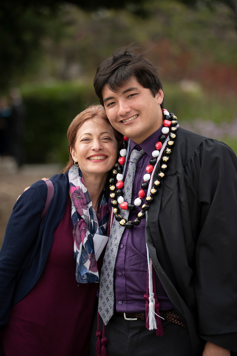 Proud mom, Josette Thompson, at commencement.