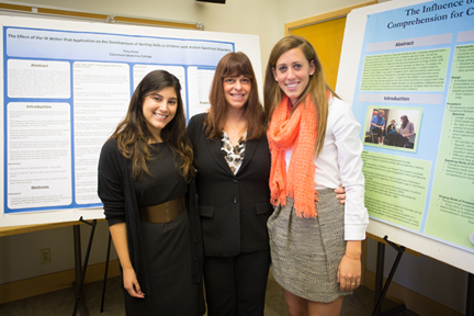 Marjorie H. Charlop along with two center assistants