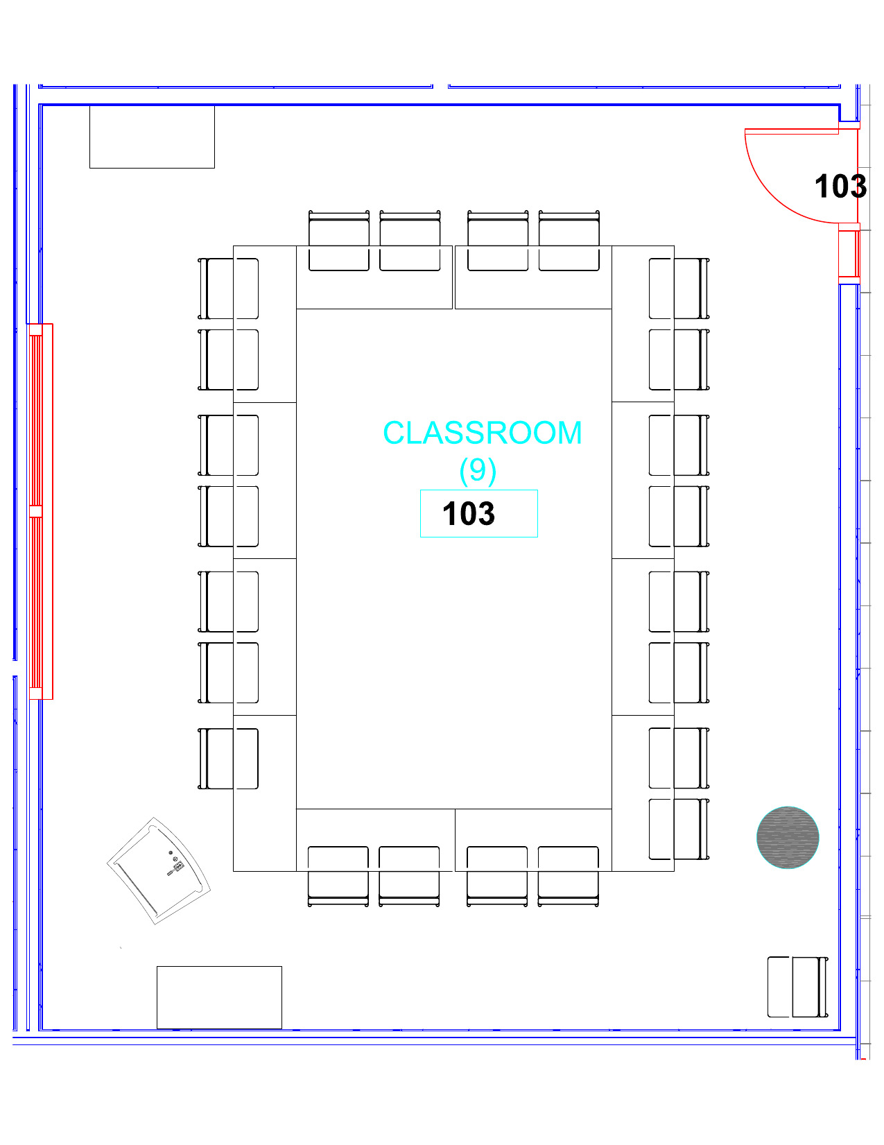 Seating chart for Kravis 103