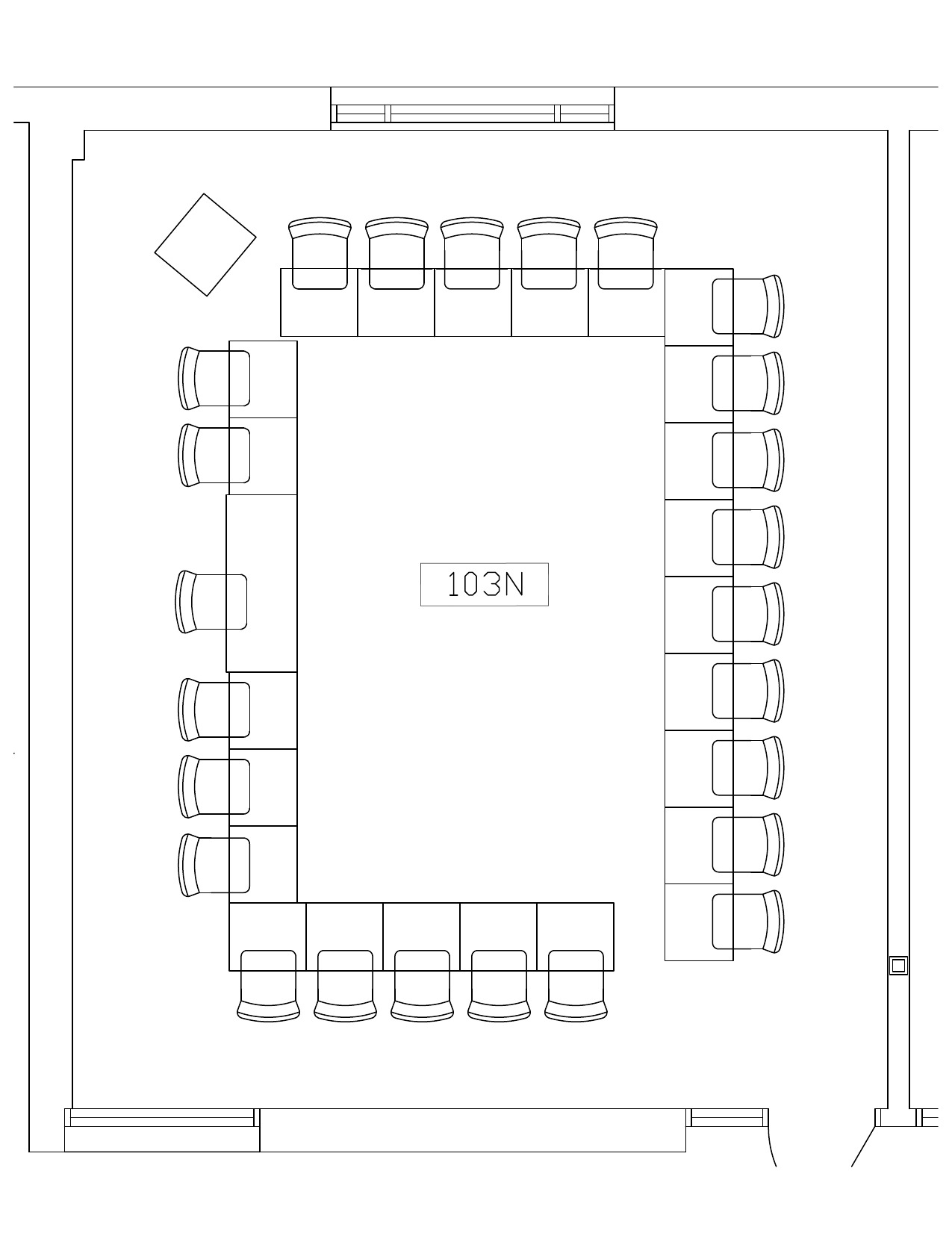 Seating chart of Roberts North 103