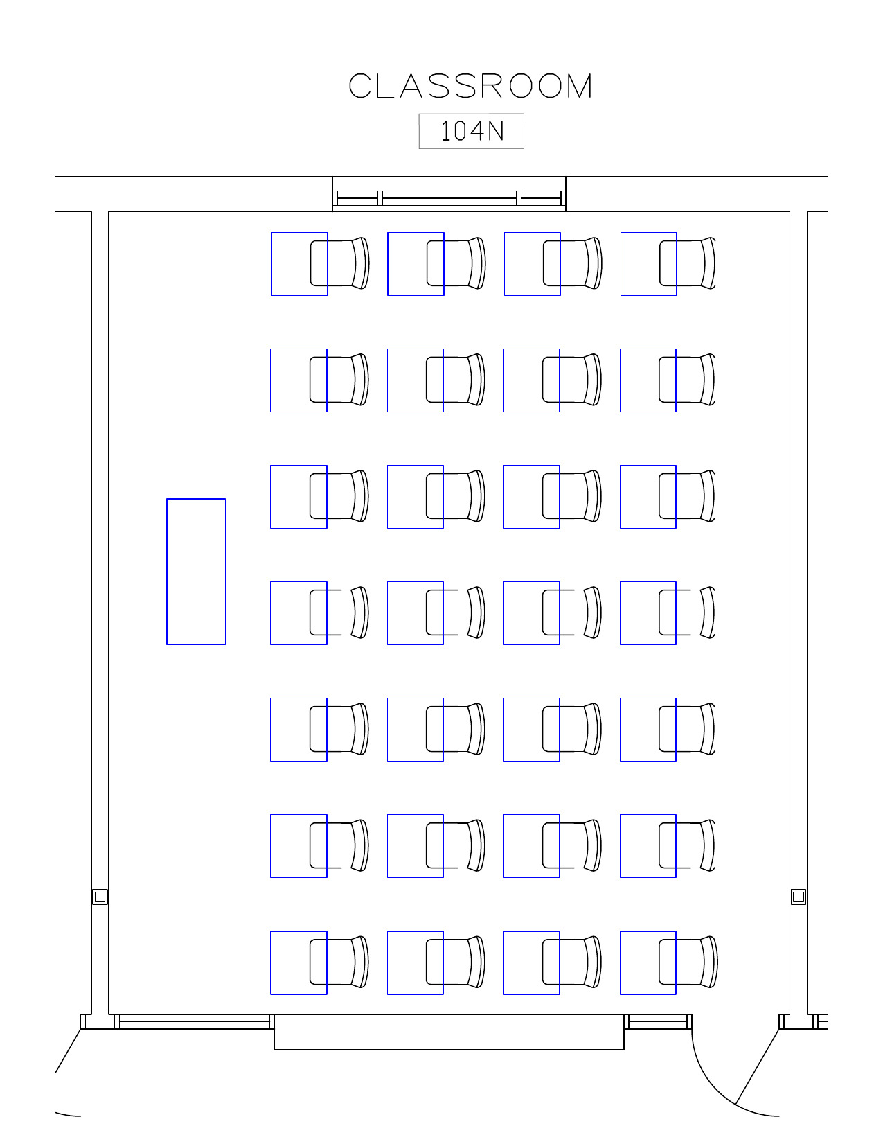 Seating chart of Roberts North 104