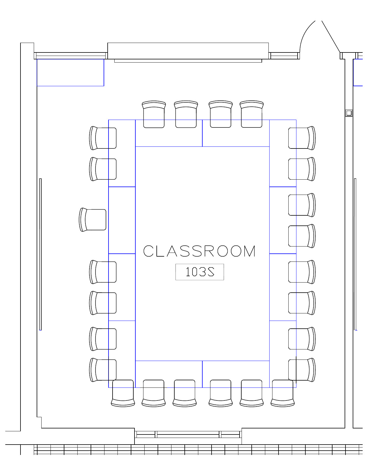 Seating chart of Roberts South 103