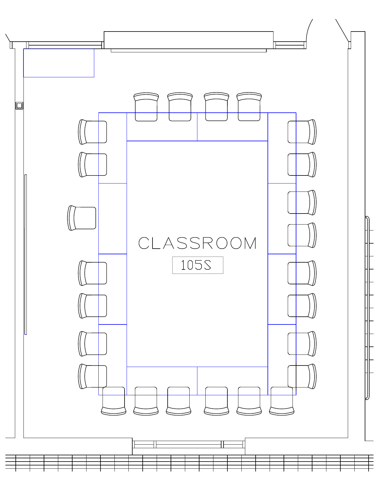 Seating chart of Roberts South 105