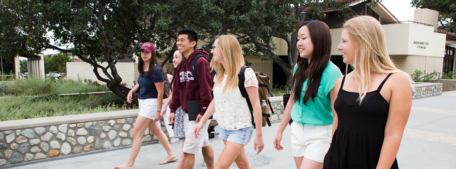 Students walking