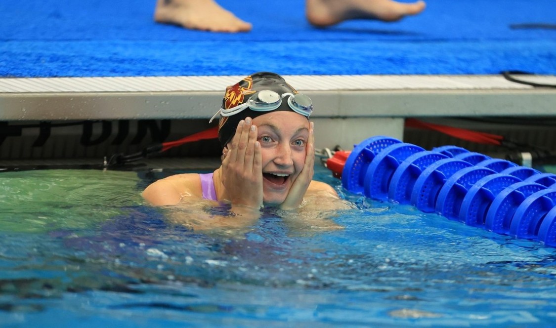 Augusta Lewis wins national title in Women's Swimming.