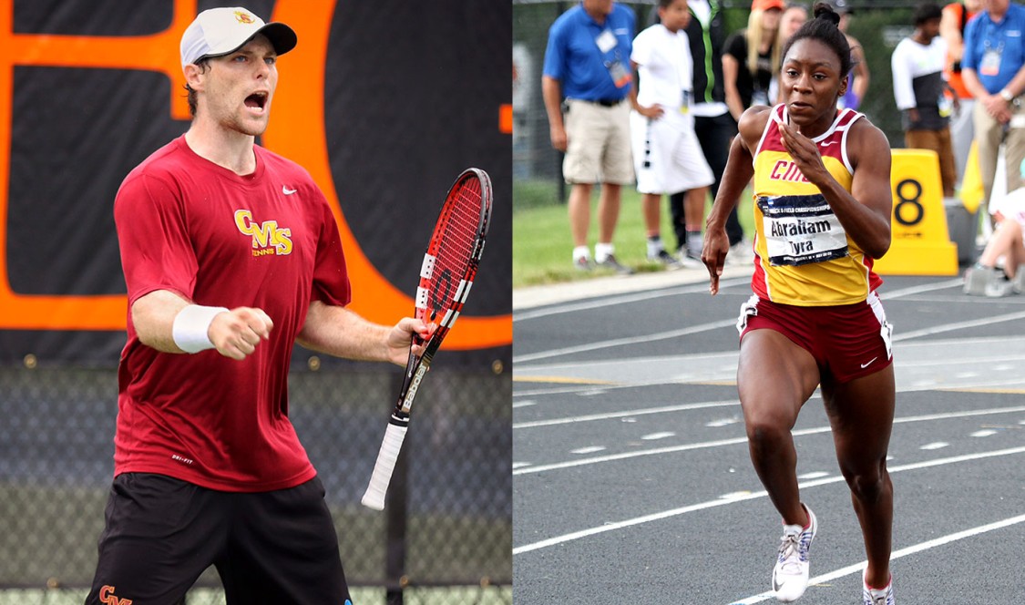 CMS tennis player Sklyer Butts and CMS track athlete Tyra Abraham