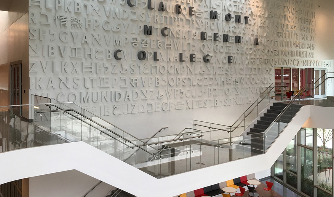 Interactive word map in entrance of pavilion