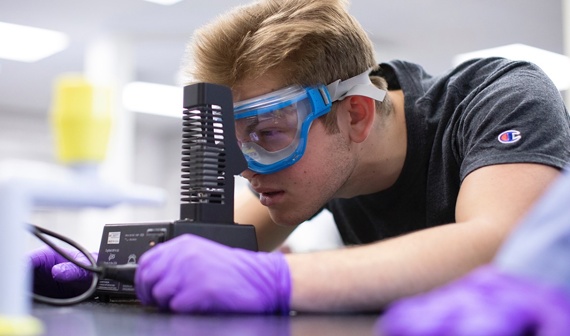 Student in lab