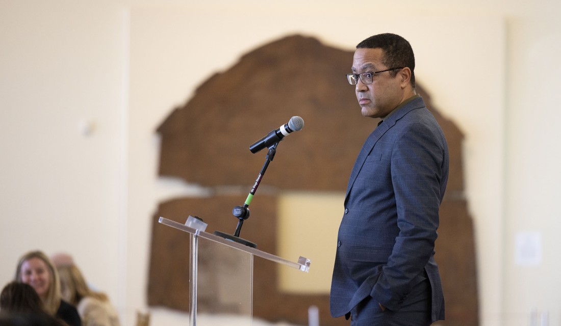 John McWhorter discussed language challenges at a special Orange County luncheon.