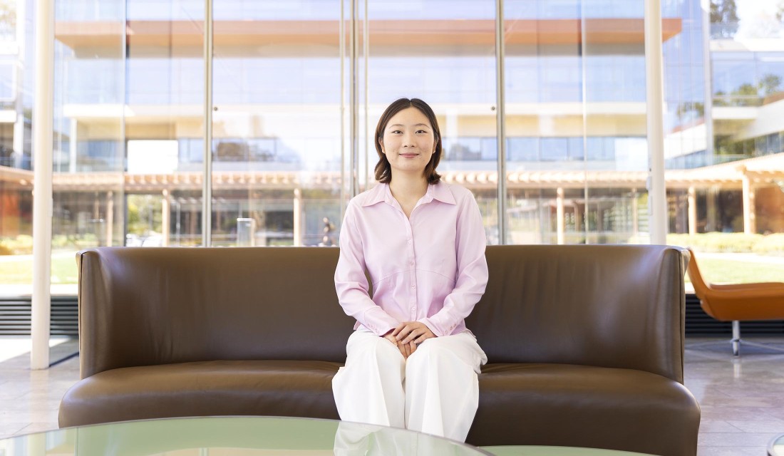 Annabel Chung '27 sitting sitting in the Massoud.