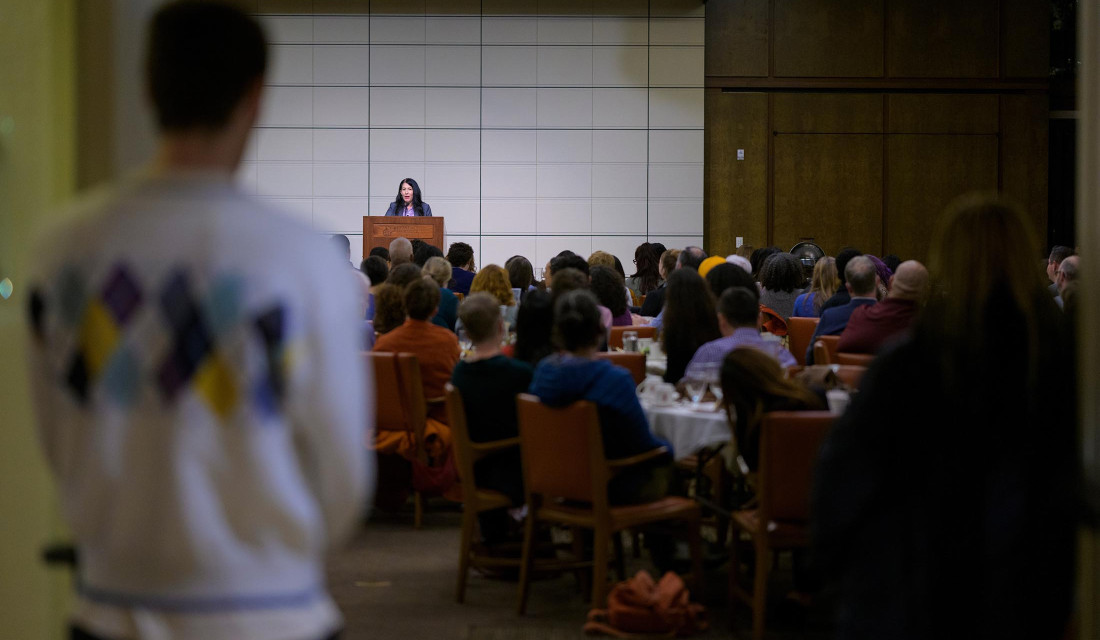 Ath speaker at podium