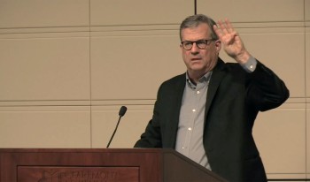 Sam Quinones speaking on the fentanyl drug crisis at the Ath.