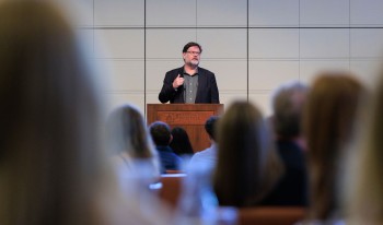 Jonah Goldberg speaking at the Ath