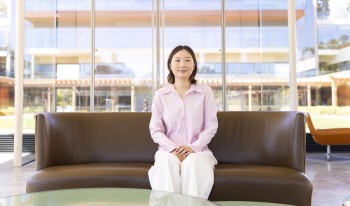 Annabel Chung '27 sitting sitting in the Massoud.