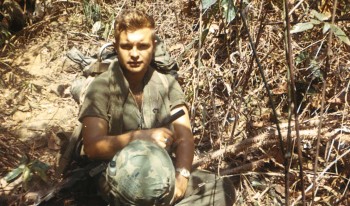 Young Robin Bartlett in the field during the Vietnam war