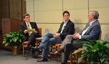 Hiram Chodosh speaking with Jared Cohen and Eric Schmidt