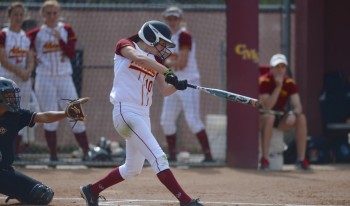 Heydenberk playing softball