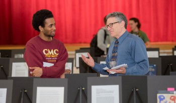 Student and professor discuss research