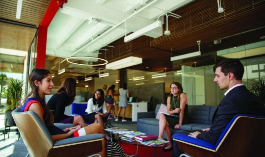 Students confer in the Student Opportunity Center (photo by Milan Reed '11)