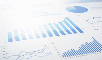 blue data charts depicted