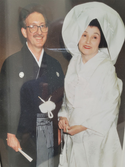 Bob and his wife in Japanese garments.