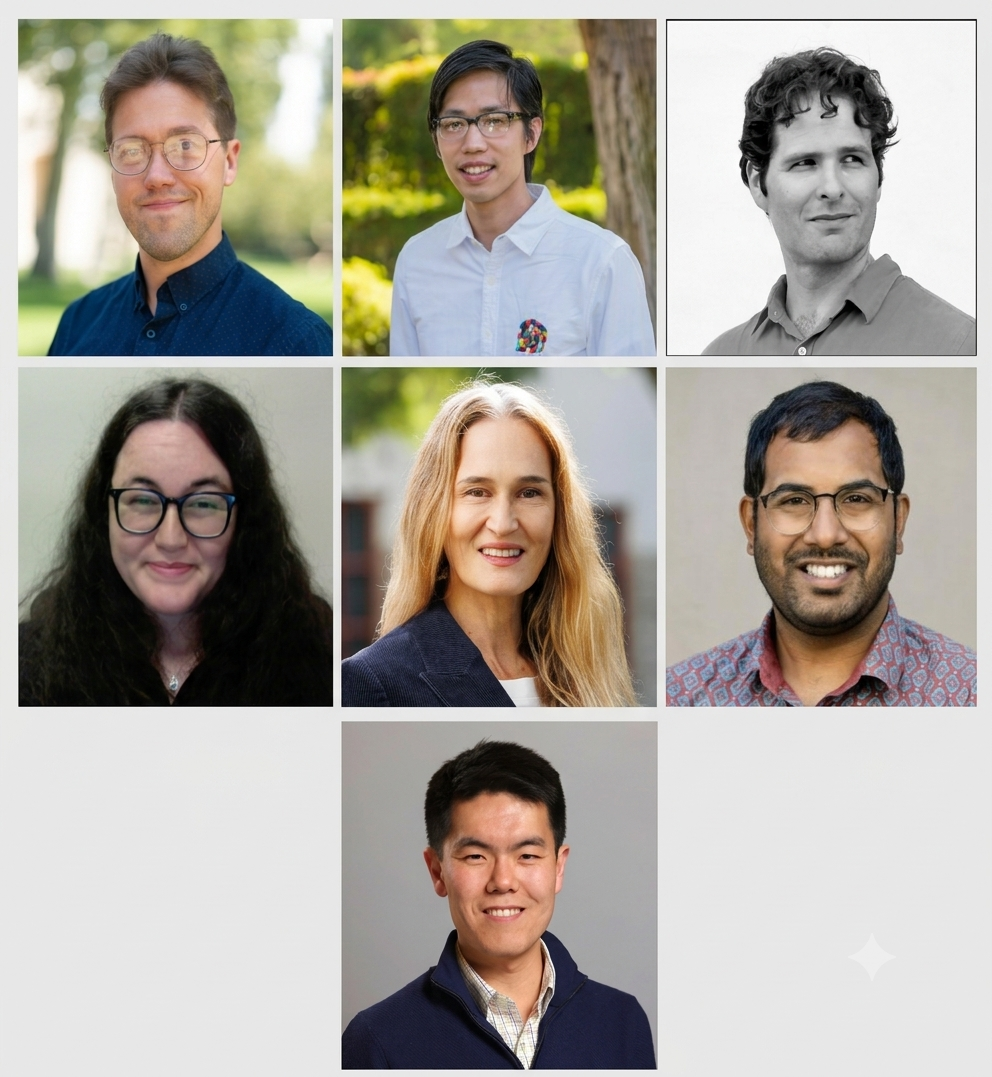 From top left to bottom right: Joseph Osborn, Tom Le, Yuval Avnur, Sarah Marzen, Monica Capra, Avaneesh Narla, and Steven Zhou.