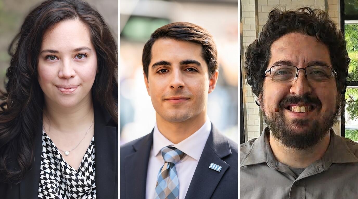 Left to right: Sarah Robinson, Daniel Di Martino, and Ben Burgis.