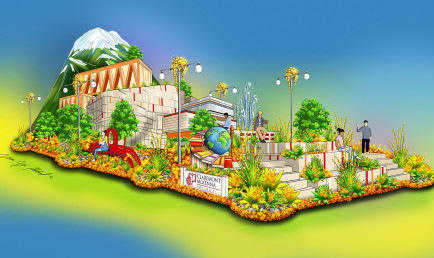 Artistic rendering of the CMC "Leading Responsible Leaders" float.