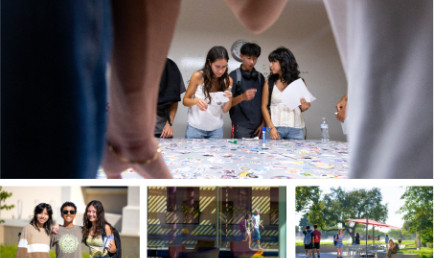 Collage of shots from the first day of classes for Fall 2024.