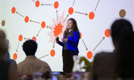 Christine Porath speaking at the Ath