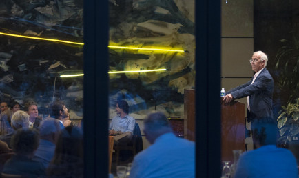 David Brooks speaking at the Ath