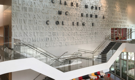 Interactive word map in entrance of pavilion