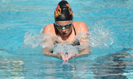 Claire Bacon-Brenes swims in a recent meet against Pomona-Pitzer.