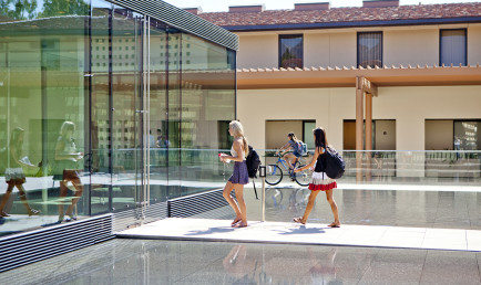 Claremont McKenna campus, in front of the Kravis Living Room