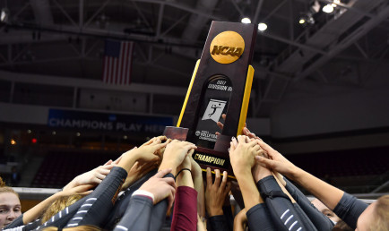 Athenas raise NCAA championship trophy