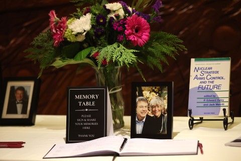 Honoring the legacy of CMC Professor P. Edward “Ed” Haley at the Nov. 28 memorial service.