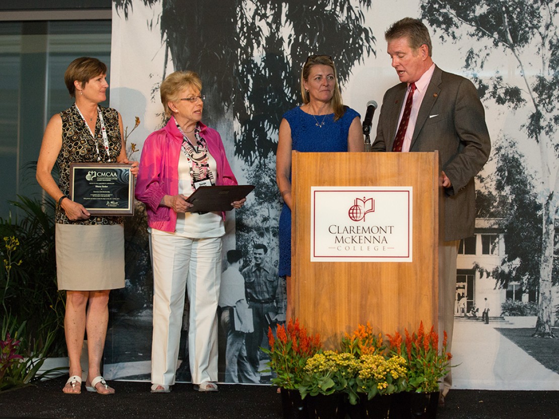 From left: Career Service's Diana Seder, KLI's Sarah Smith Orr, Matteson King, and McDowell during this year's Alumni Weekend
