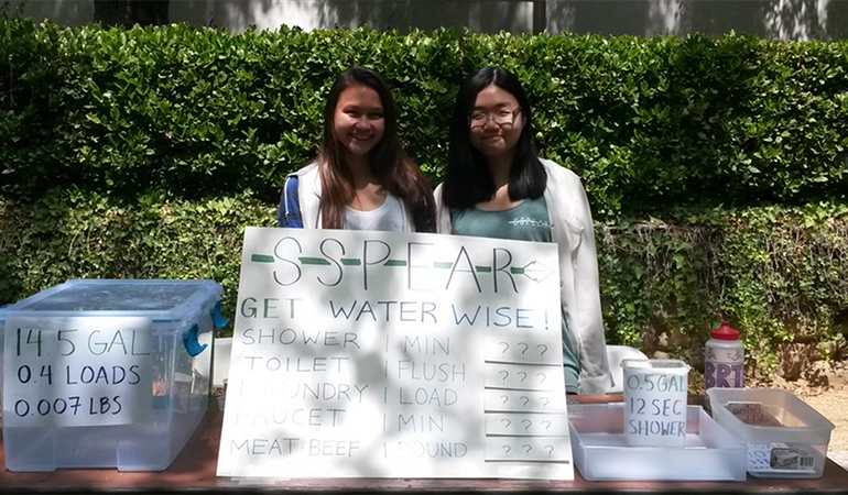Students giving water-saving tips