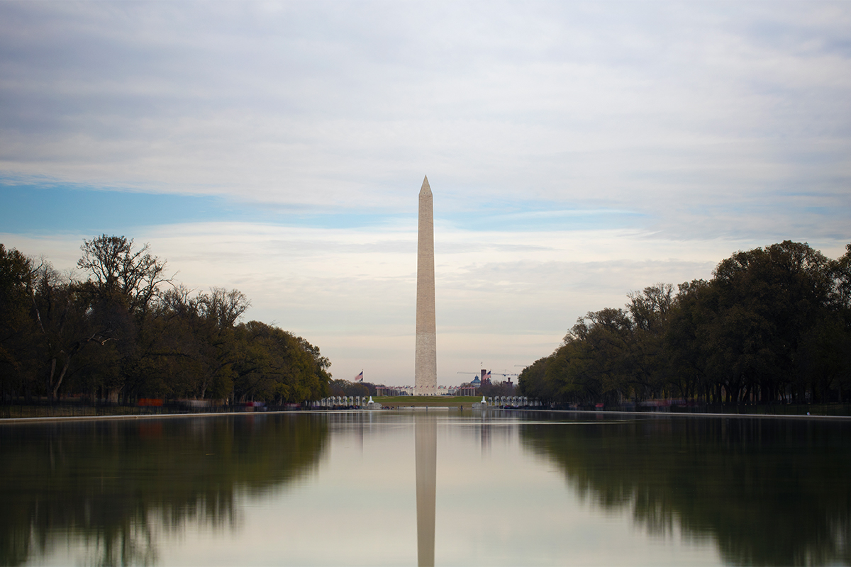 A CMC intern in front of the Capitol Building in Washington D.C.